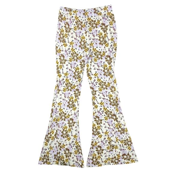 Free People Can't Take My Eyes Off Of You Floral Flare Pant Tea Combo XS Boho - Picture 8 of 11
